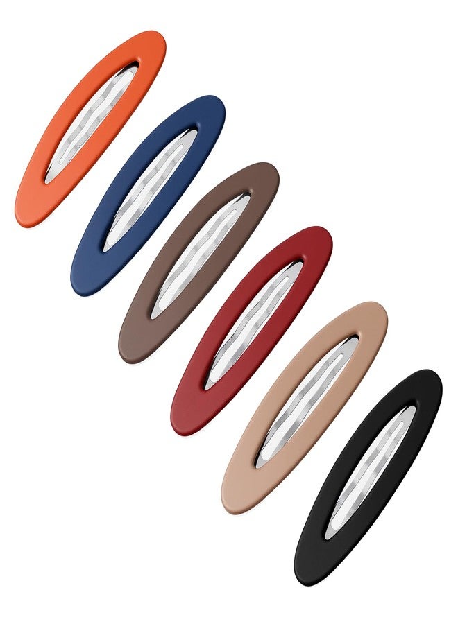 DOPENSPI 6PCS Large Snap Hair Clips for Women, Oval Snap Hair Clips Matte SnapBarrettes Non-Slip Decorative HairPins HairAccessories for Women All Types - Image 1