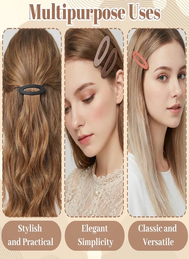 DOPENSPI 6PCS Large Snap Hair Clips for Women, Oval Snap Hair Clips Matte SnapBarrettes Non-Slip Decorative HairPins HairAccessories for Women All Types - Image 2