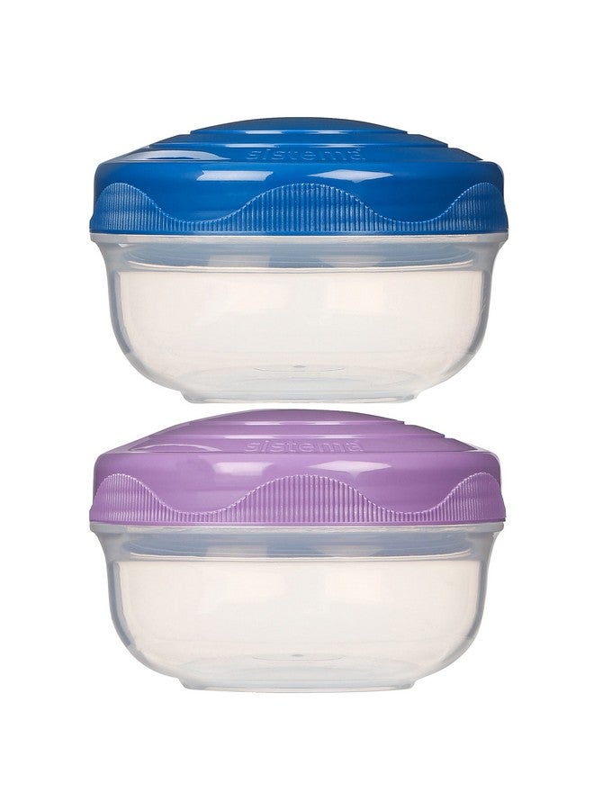 سيستيما حاويات تخزين الطعام سيستيما تو جو بورتيون بود، أوعية وجبات خفيفة صغيرة، خالية من مادة BPA، ألوان متنوعة، 2 × 210 مل - Image 1