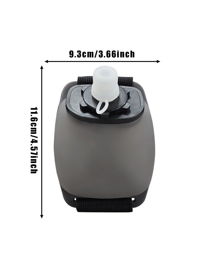 زجاجة مياه رياضية مع حزام يد قابل للتعديل، 200 مل من السيليكون الناعم للترطيب الصباحي والركض والتسلق والتمرين بدون استخدام اليدين - Image 2