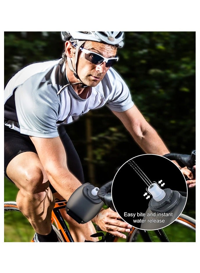 زجاجة مياه رياضية مع حزام يد قابل للتعديل، 200 مل من السيليكون الناعم للترطيب الصباحي والركض والتسلق والتمرين بدون استخدام اليدين - Image 4