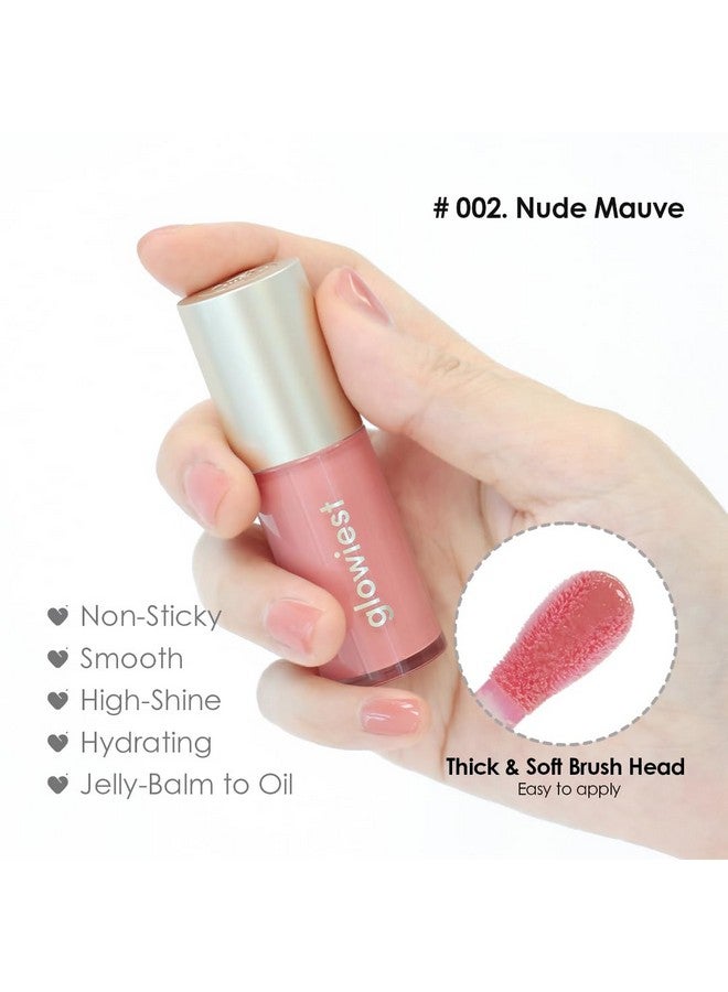 glowiest Dream Glow Tinted Lip Oil 002 Nude Mauve ; 3In1 Formula Lip Gloss With A High Shine Finish Nonsticky Long Lasting Korean Plumped Tinted Lip Oil 0.19 Fl. Oz. 5.7 Ml - Image 3