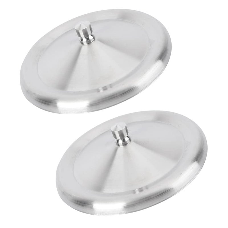 Cabilock 2 Pcs Small Mug Lids Stainless Steel Water Coffee Tea Cup Lid Cover Mug Seal Cap Beverage Drinking Cup Lid Cover for Home Kitchen Silver (3 inches in diameter) - Image 1