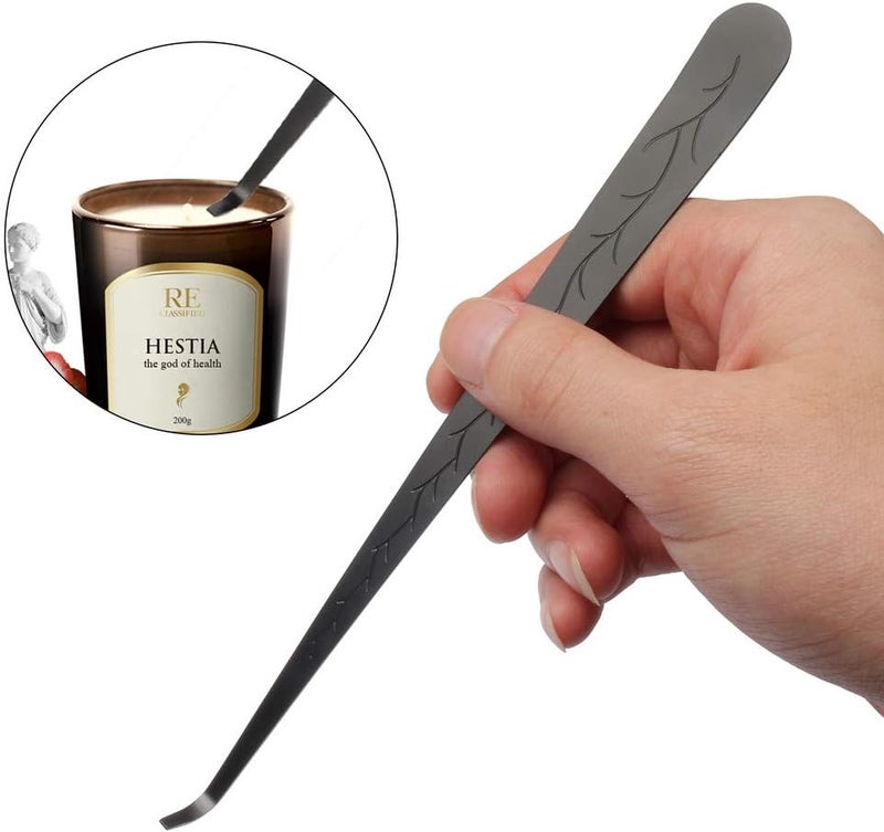 SUMAJU 2 in 1 Candle Accessory Set - Wick Trimmer & Dipper, Stainless Steel Cutter Scissor for Candle Lovers (Black) - Image 5
