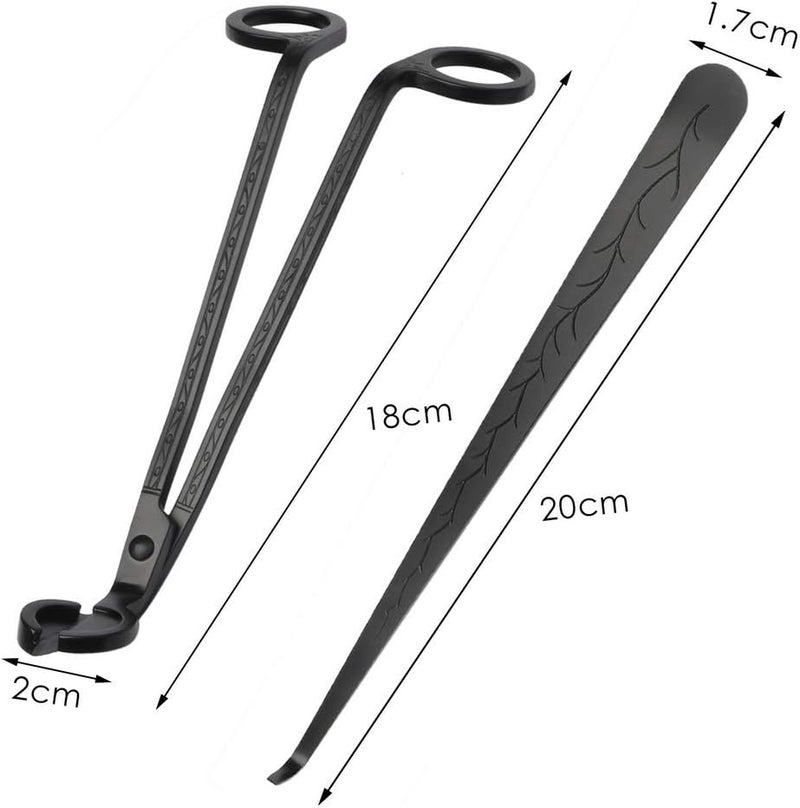 SUMAJU 2 in 1 Candle Accessory Set - Wick Trimmer & Dipper, Stainless Steel Cutter Scissor for Candle Lovers (Black) - Image 3