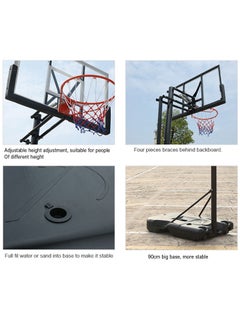 Yalla HomeGym Basketball Hoop 7.5 to 10ft Height  44 Inch Backboard  Quick Power Lift Adjustment with portable Wheels  - Image 3