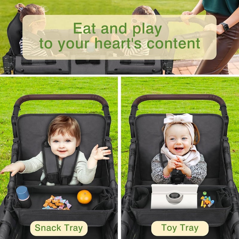 AROUY Stroller Snack Tray Attachment Easy to Clean Universal Stroller Snack Tray for Wonderfold Wagon W4 Accessories with Cup Holder L W4 Model - Image 4