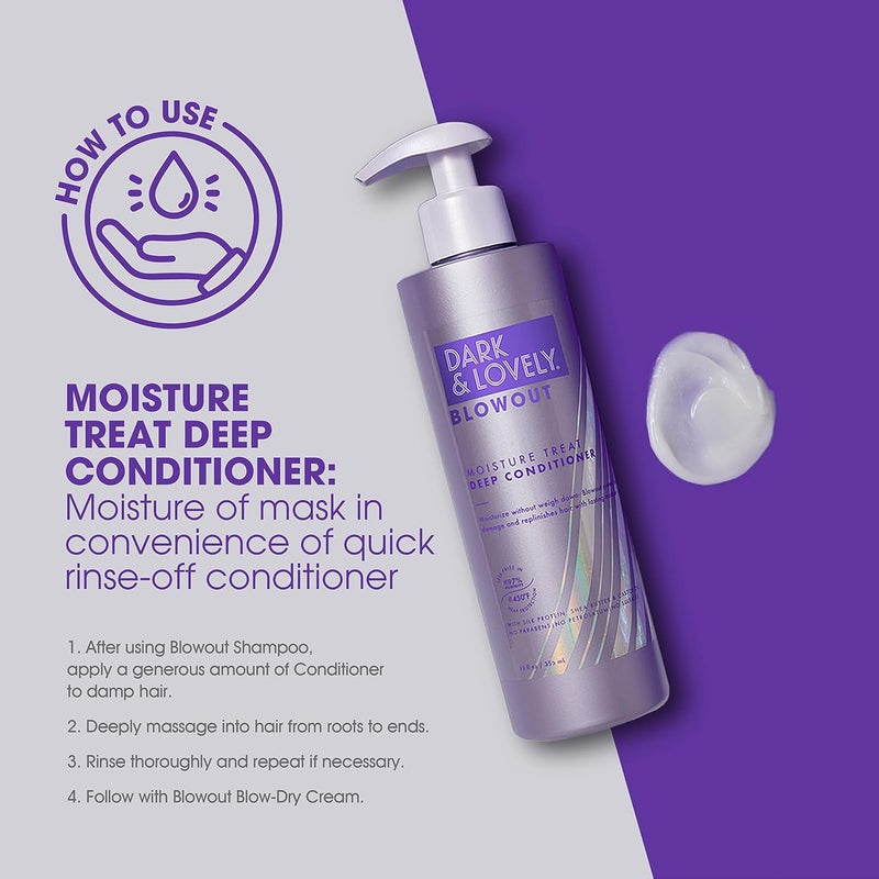 SOFT SHEEN SoftsheenCarson Dark and Lovely Blowout Moisture Hair Mask & Deep Treatment Conditioner with Castor Oil For Curly Hair 12 fl oz - Image 1