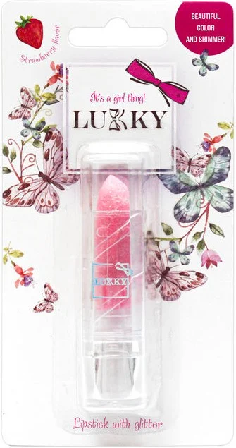 LUKKY Strawberry Flavored Glitter Lipstick Pink
