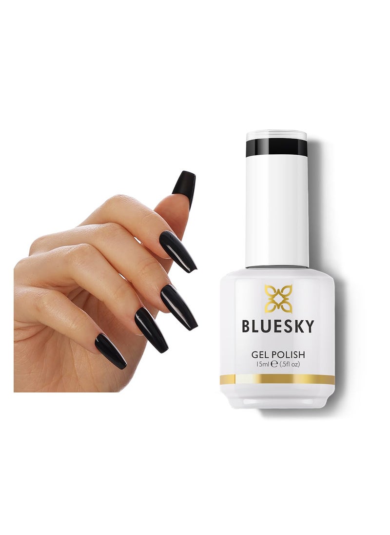 Bluesky BLUESKY Black Gel Nail Polish - Pure Black Gel Polish Colors,Long Lasting &Chip Resistant,Vegan,Nail Art Professional Manicure Nail Polish,DIY at Home,15ml A021P/JET BLACK 