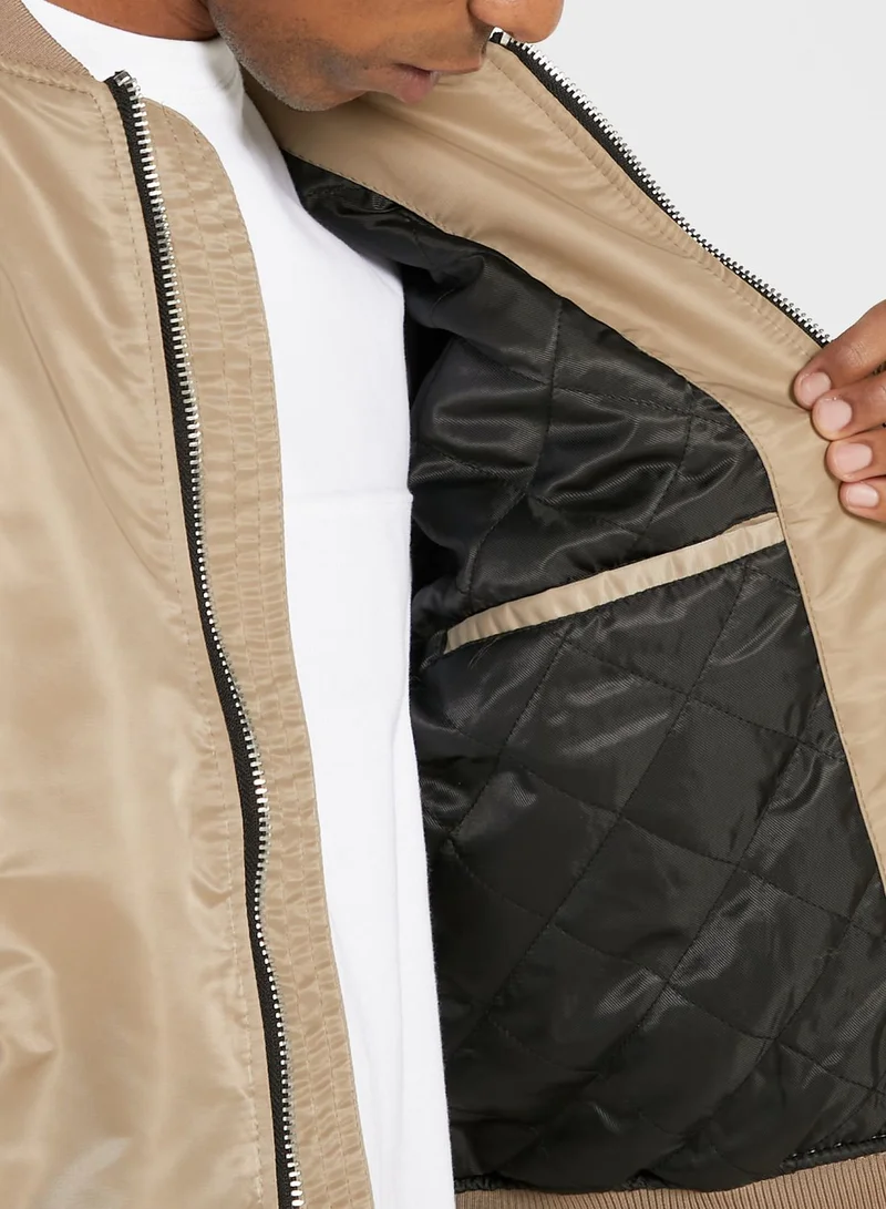 RIVER ISLAND Sleeve Pocket Bomber Jacket