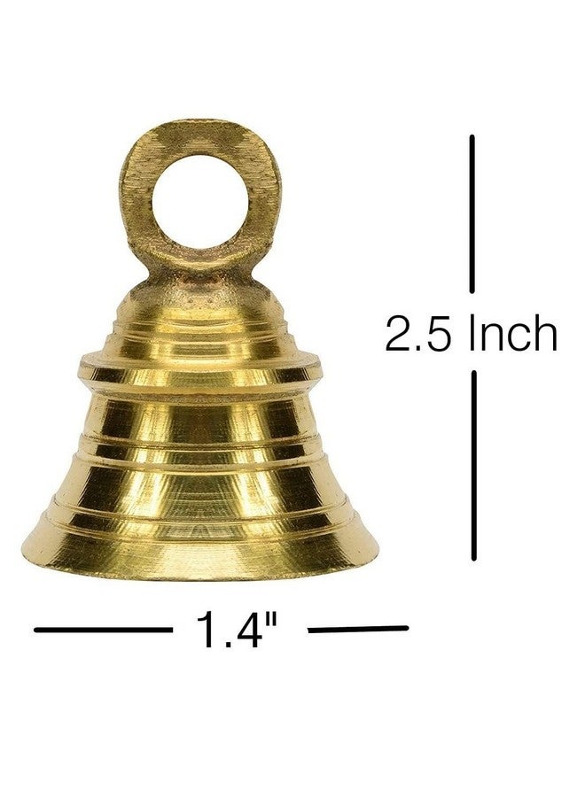 UAPAN Brass Hanging Bell for Festival Home Decoration with J hock (2.5 Inch, Pack of 6) - Image 4