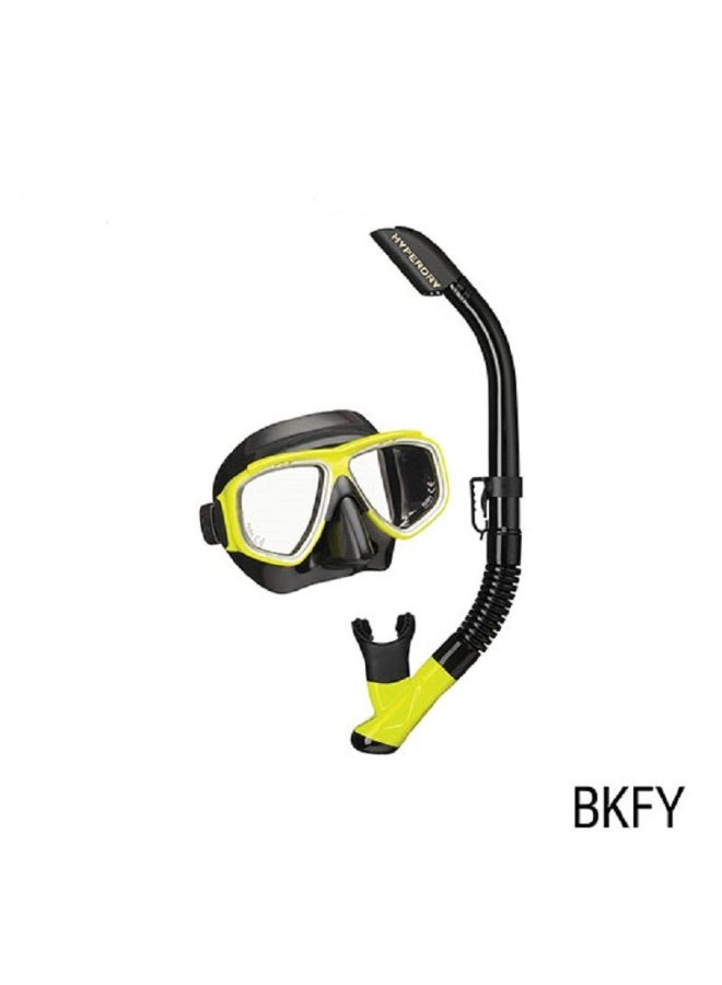 Tusa Mask & Snorkel Set 7519 - Black/Yellow