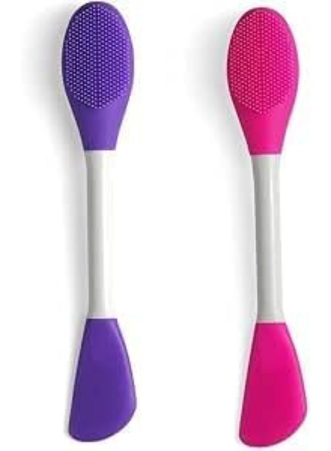 Give Silicone Face Scrub Brush Double Ended - Facial Mask Applicator, Mud Applicator, Gently Exfoliate and Smooth Skin for Smooth and Healthy Skin-One piece- color may vary - Image 2
