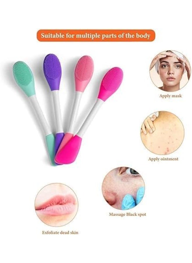 Give Silicone Face Scrub Brush Double Ended - Facial Mask Applicator, Mud Applicator, Gently Exfoliate and Smooth Skin for Smooth and Healthy Skin-One piece- color may vary - Image 4