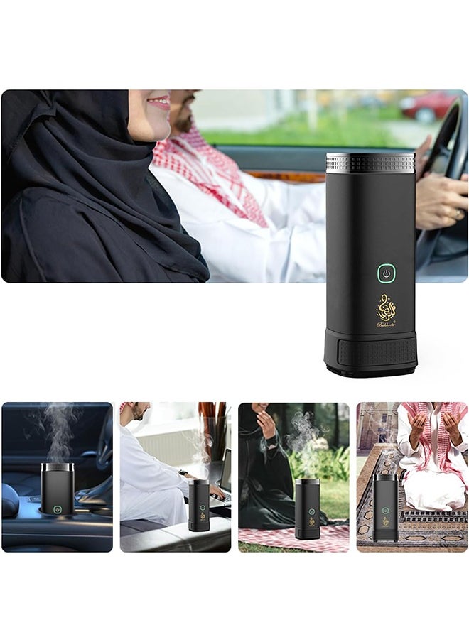 Bukhoon - electric incense burner for car and home use, with a drawer for oud and a USB Type-C port, in black. - Image 1