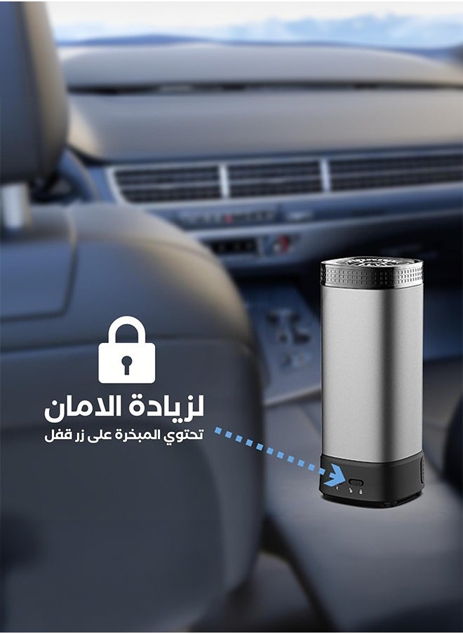 Bukhoon - electric incense burner for car and home use, with a drawer for oud and a USB Type-C port, in black. - Image 1