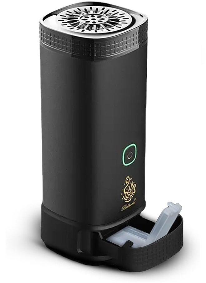 Bukhoon - electric incense burner for car and home use, with a drawer for oud and a USB Type-C port, in black. - Image 1