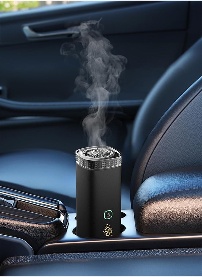 Bukhoon - electric incense burner for car and home use, with a drawer for oud and a USB Type-C port, in black. - Image 1