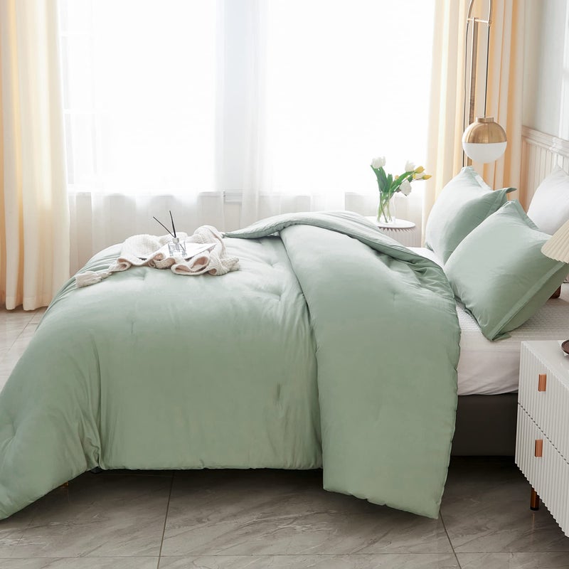 Litanika Litanika Comforters Grey Twin/Twin XL Size  2 Pieces Lightweight Solid Bedding Set & Collections  All Season Fluffy Bed Set (66x90In Comforter & 1 Pillowcase)  - Image 5