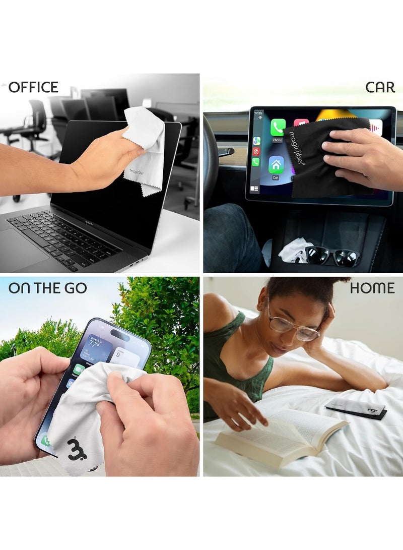 MagicFiber (13 Pack) Premium Microfiber Cleaning Cloths - For Tablet, Cell Phone, Laptop, LCD TV Screens and Any Other Delicate Surface (12 Black, 1 Grey) - Image 5