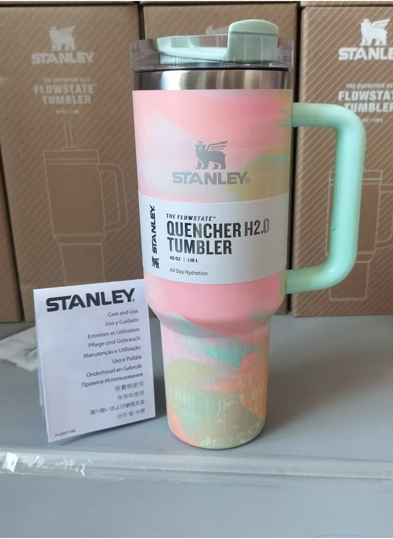 Stanley - Stanley Quencher H2.0 FlowState 40 oz Stainless Steel Water Bottle Insulated Tumbler Iced Coffee Cup Mug with Lid and Straw for Cappuccino, Tea, Espresso, Drinks, Juice - Image 1