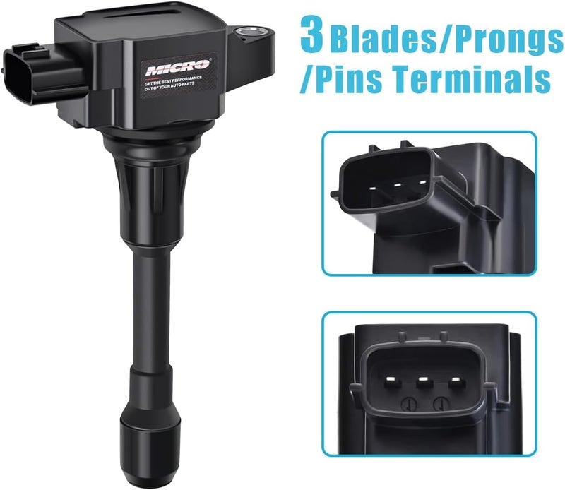Micro Premium High Performance Ignition Coils for Nissan Altima, Sentra, Cube, Rogue L4 V8 UF549 (Pack of 4) with Dielectric Grease - Image 3