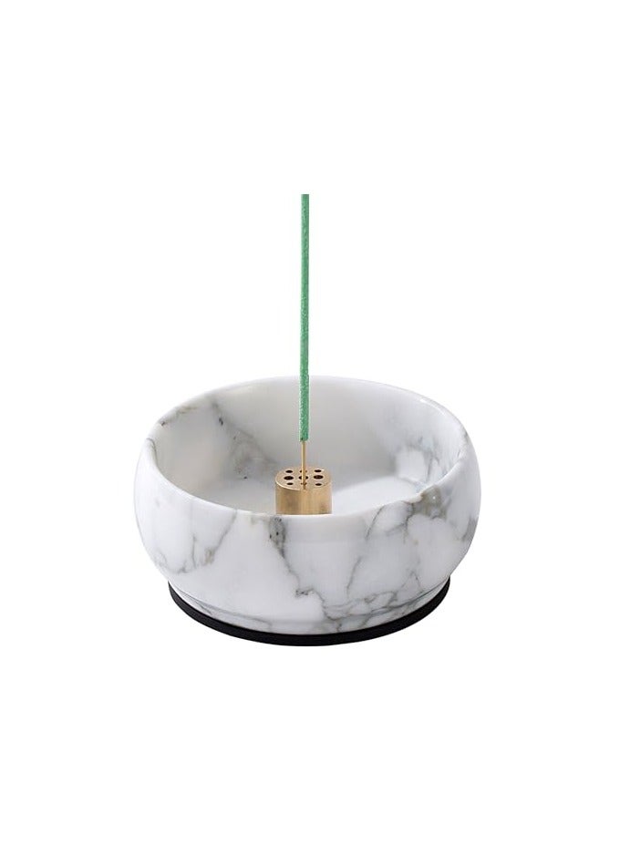 MARBLE INCENSE HOLDER 9 HOLE BURNER FOR MEDITATION NATURAL WHITE GREY ASH GRABBER BIRTHDAY GIFT FOR MOM