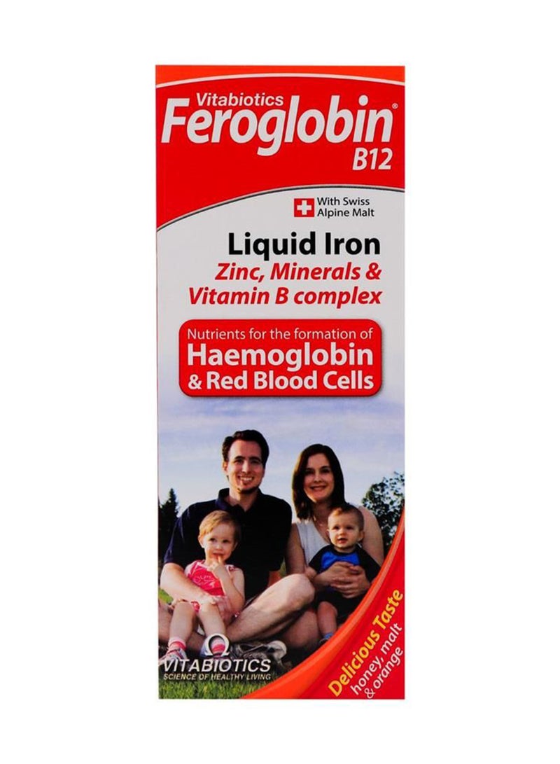 مكمل الحديد السائل بنكهة العسل والبرتقال مع حمض الفوليك وفيتامين ب والزنك 200 مل