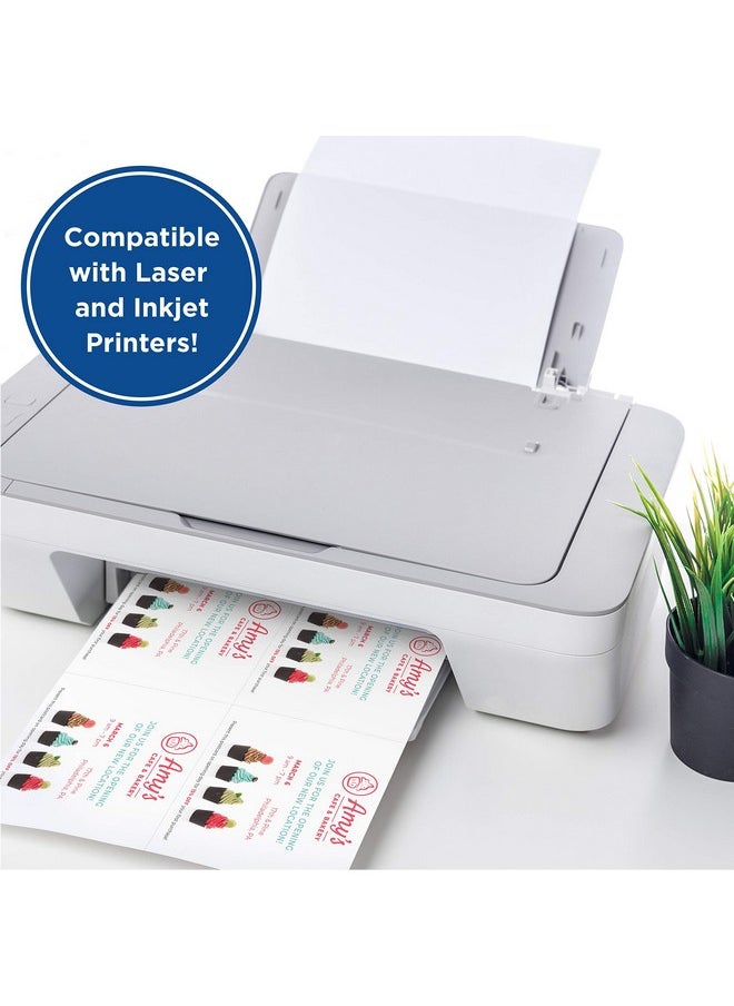 PrintWorks Heavyweight Printable Postcards For Mailings Flashcards And More 67Lb/147Gsm 4 Cards Per Sheet 250 Sheets 1000 Cards Total White (04299) (4.25 X 5.5 Inches Postcard Size)  - Image 5