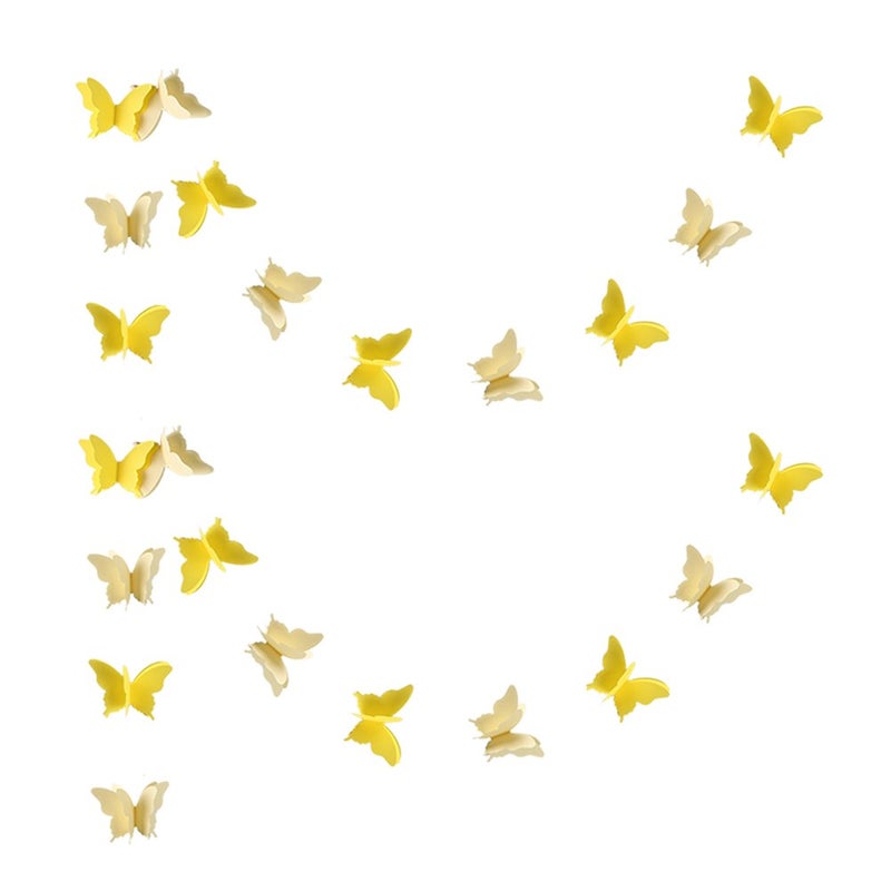zilue Butterfly Banner Decorative Paper Garland for Wedding Baby Shower Birthday Theme Decor 110 Inches Long Pack of 2 Pieces Yellow - Image 4