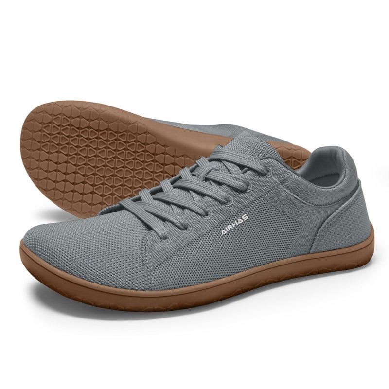 AIRHAS Mens Barefoot Shoes Lightweight Walking Shoes Wide Toe Box Flexible Zero Drop Sneakers for Men Summer Minimalist Casual Shoes(Dark Grey/Gum,11.0) - Image 1
