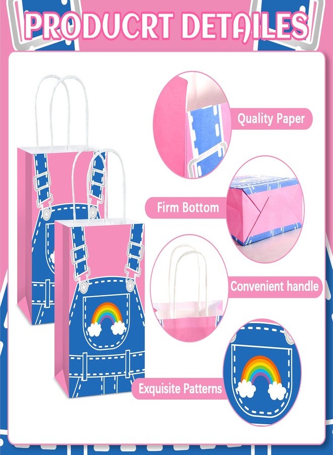 MinFyberd 12Pcs Cartoon Teacher Party Favor Bags Girls Birthday Party Decorations English Teacher Paper Gift Bags with Handles Cartoon Rainbow Goodie Candy Treat Bag for Girl Birthday Baby Shower Supplies - Image 3