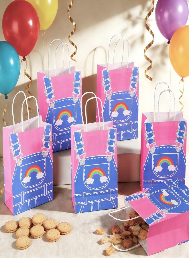 MinFyberd 12Pcs Cartoon Teacher Party Favor Bags Girls Birthday Party Decorations English Teacher Paper Gift Bags with Handles Cartoon Rainbow Goodie Candy Treat Bag for Girl Birthday Baby Shower Supplies - Image 4