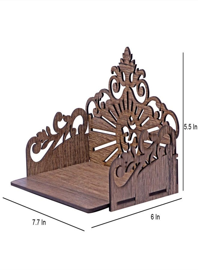 MS ENTERPRISE Wooden Singhasan Temple for God, Laddu Gopal Sinhasan for Pooja Mandir, Singhasan for Diwali, Durga Pooja, Navratri, Ganesh Chaturthi - Multicolor (5.5 * 6 * 8 Inch) (Brown) - Image 5