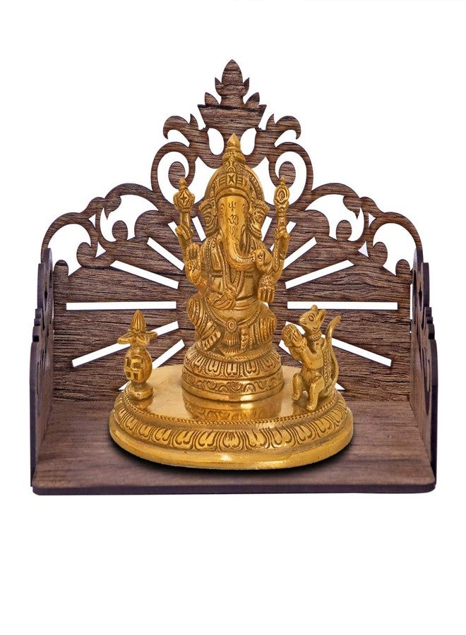 MS ENTERPRISE Wooden Singhasan Temple for God, Laddu Gopal Sinhasan for Pooja Mandir, Singhasan for Diwali, Durga Pooja, Navratri, Ganesh Chaturthi - Multicolor (5.5 * 6 * 8 Inch) (Brown) - Image 1