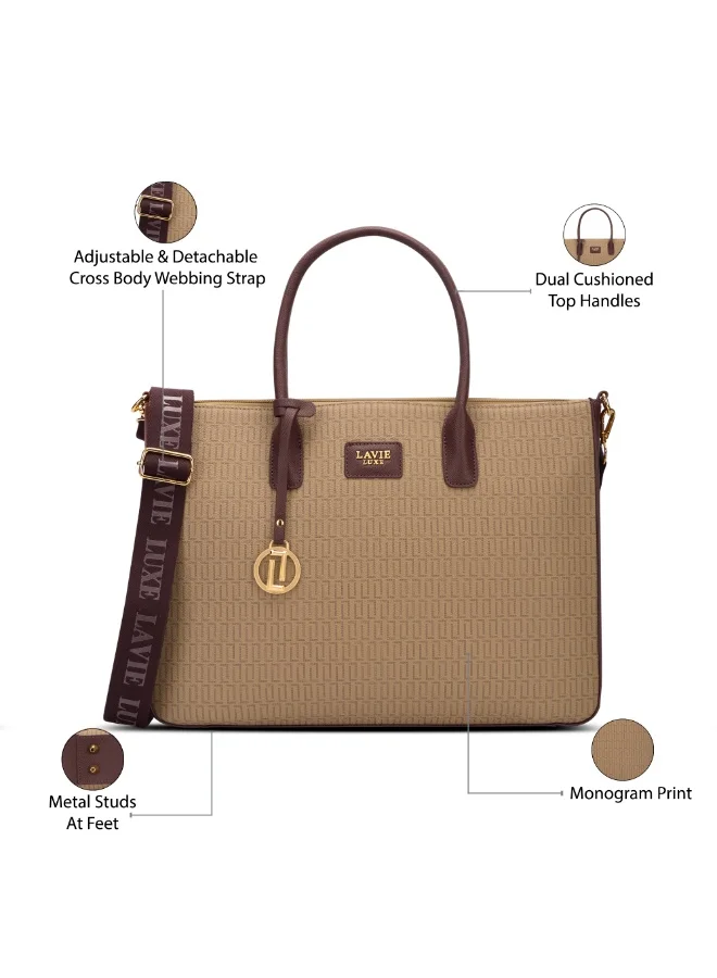 Lavie Luxe Mono Raily25 Pro Women's handbag (Coffee)