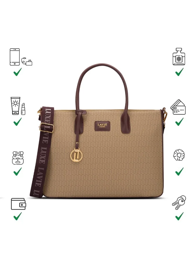 Lavie Luxe Mono Raily25 Pro Women's handbag (Coffee)