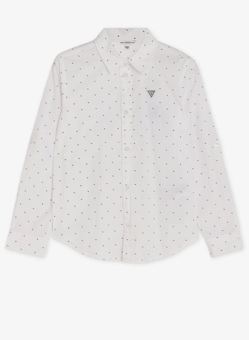 جس قميص بأكمام طويلة للشباب بقصة عادية