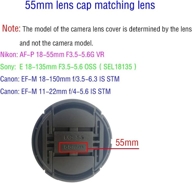 SHOPEE 55mm Replacement Lens Cap Cover for Sony Alpha Lens with Thread 18-55mm - Image 3