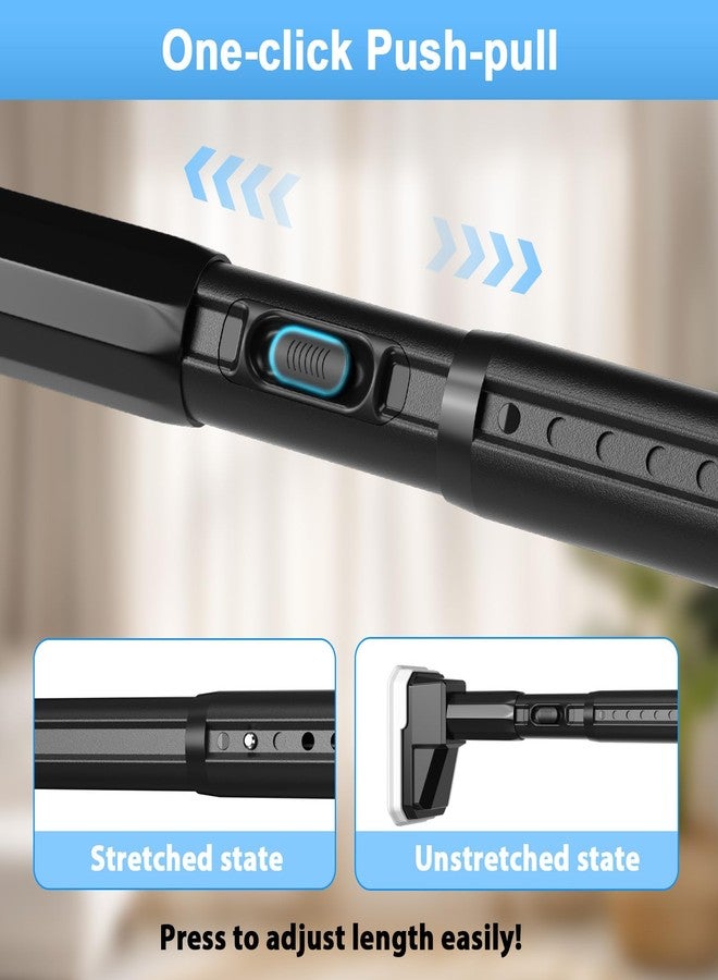 MEXAU 41 to 185 Inch Tension Curtain Rod No Drill Black Shower Curtain Rod Extra Long Heavy Duty Tension Rod for Windows, Patio, Bathroom - Renter Friendly Adjustable Curtain Rods - Image 4