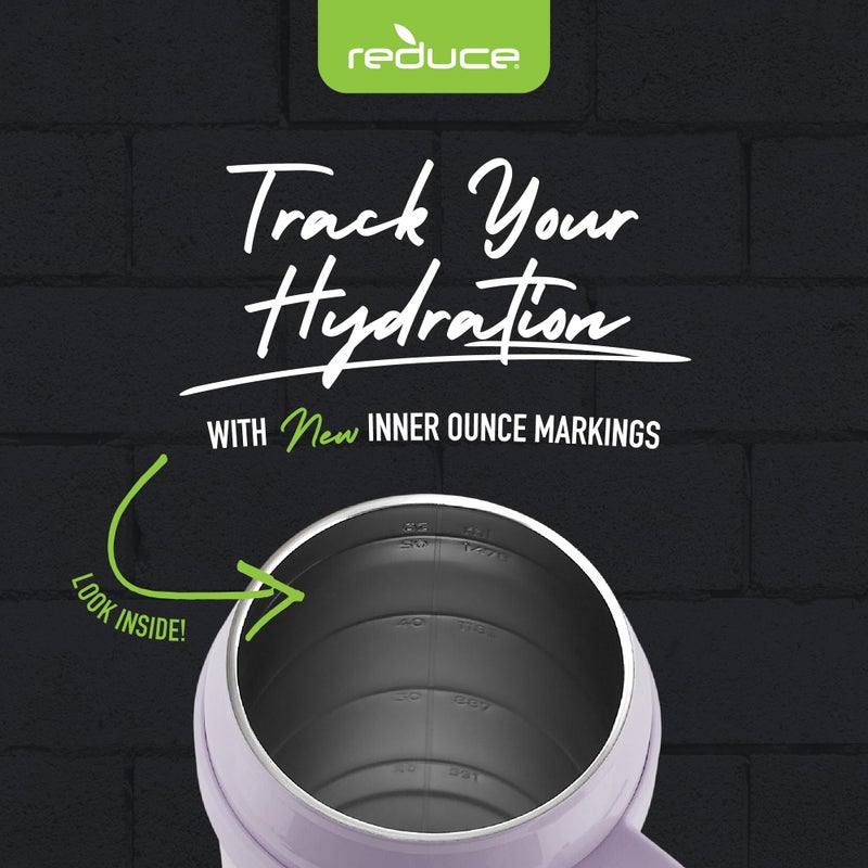 REDUCE 50 oz Stainless Steel Tumbler with Handle-Dual-Wall Vacuum Insulated Travel Mug  Sweat-Proof Lid & Reusable Straw-Keeps Drinks Cold for 24 Hrs  Fits Cupholders  Dishwasher Safe-Gentle Lavender - Image 5