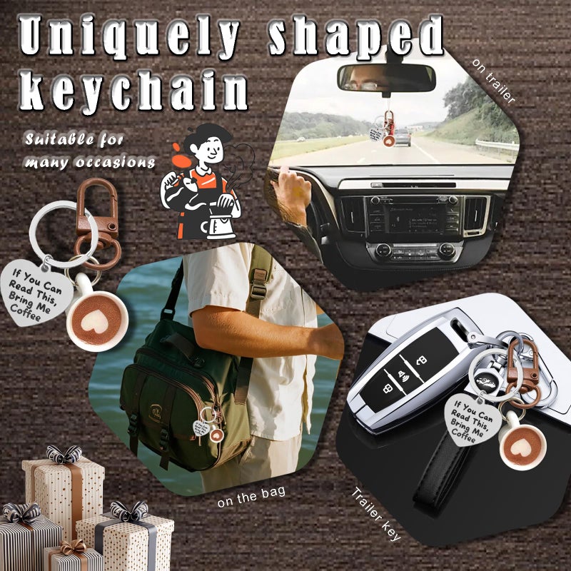 Werncy Coffee keychain takeaway bag charm is a great gift for family and friends who love coffee - Image 4