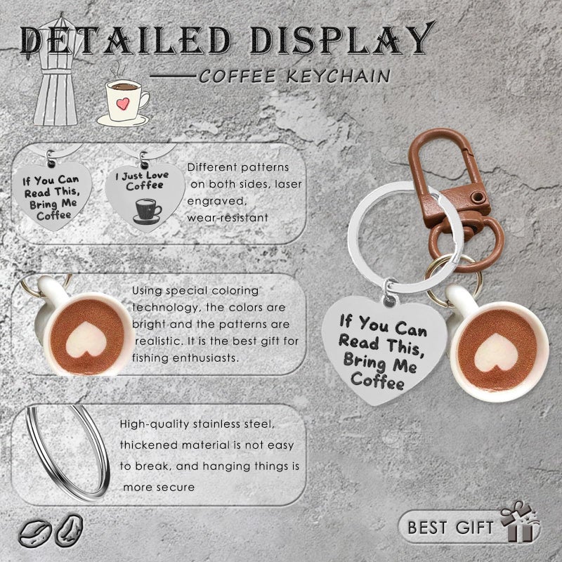 Werncy Coffee keychain takeaway bag charm is a great gift for family and friends who love coffee - Image 5