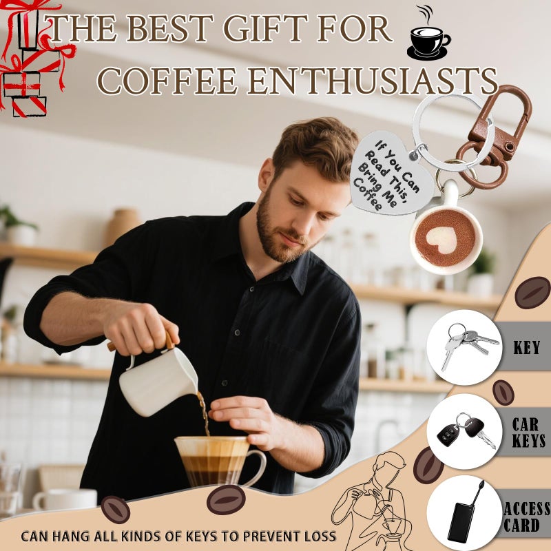 Werncy Coffee keychain takeaway bag charm is a great gift for family and friends who love coffee - Image 2