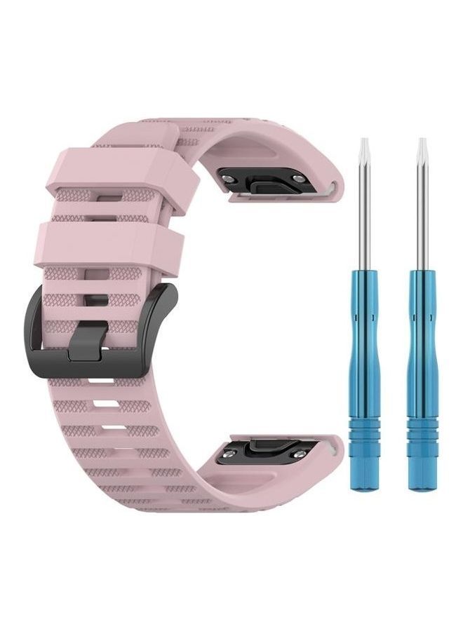 NIBEMINENT Quick Release Official Texture Wrist Strap For Garmin Fenix 6X 26mm Rose Pink - Image 5