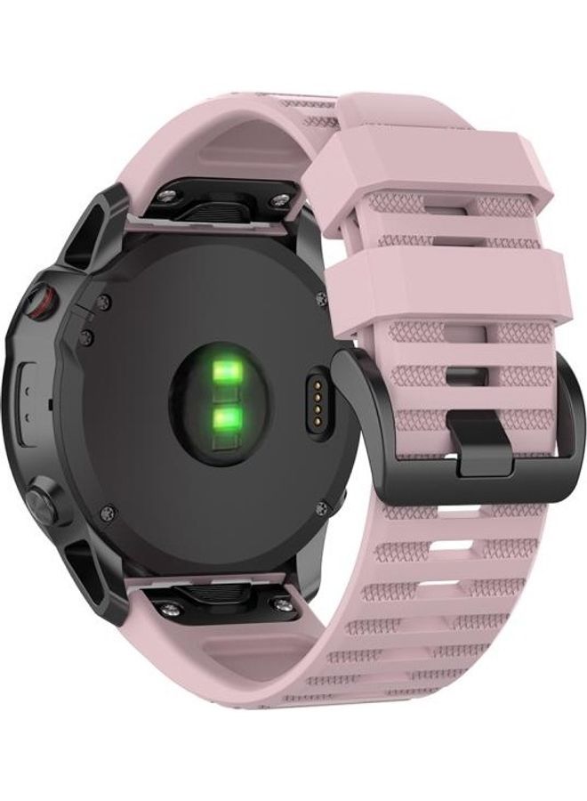 NIBEMINENT Quick Release Official Texture Wrist Strap For Garmin Fenix 6X 26mm Rose Pink - Image 2