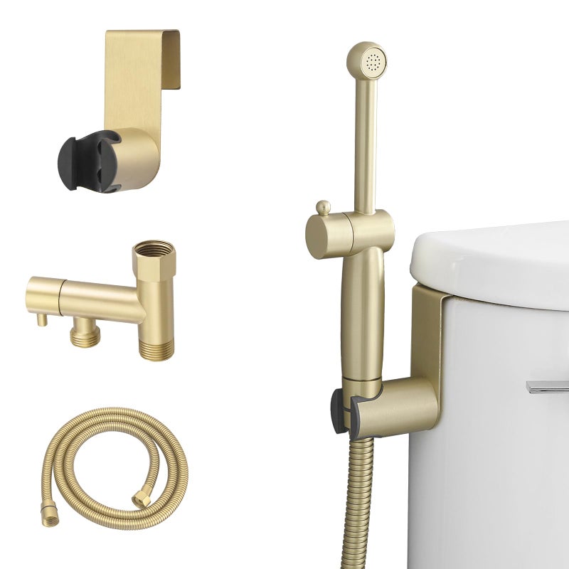 Green Spring Greenspring Handheld Bidet Sprayer for Toilet Handheld Sprayer Attachment for Toilet with Adjustable Pressure Control Brushed Gold Bathroom Fixture Bidet Sprayer Sets Brass - Image 2