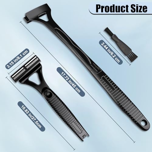 Dexspoeny Back Shaver for Men & Women(DIY), Body Hair Trimmer with Foldable Extra Long Ergonomic Handle, Wet Dry Shaving & Safety Razor Technology with 8 Pcs Ultra Sharp Replaceable Blades - Image 2