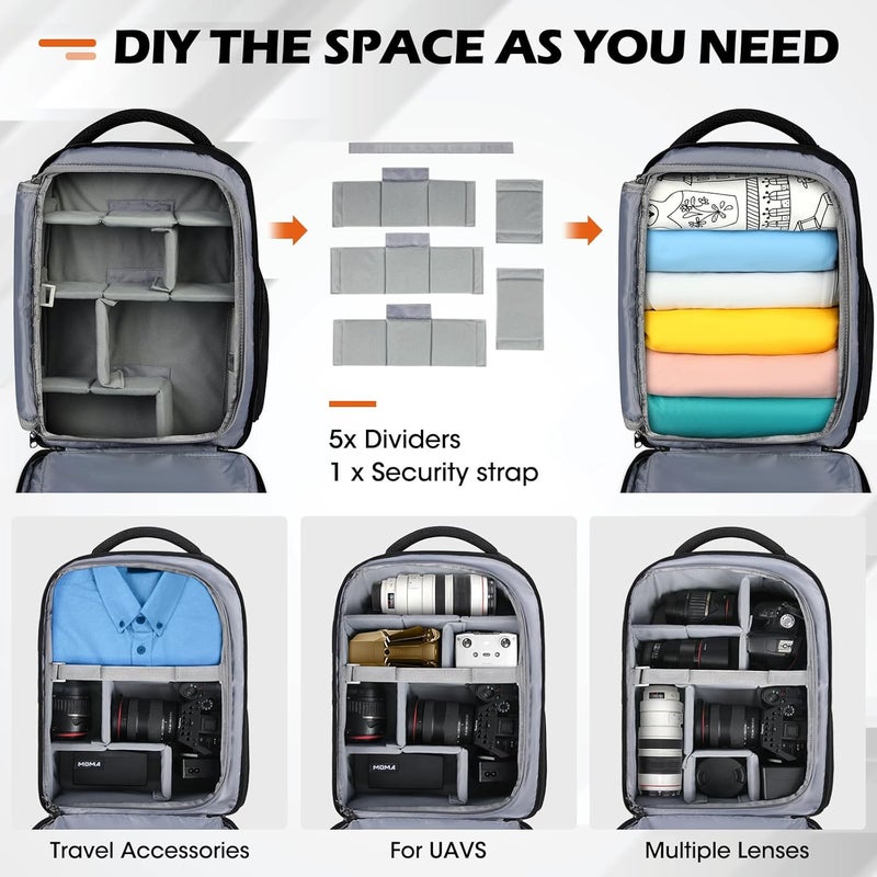 SDYSM Professional Camera Backpack for DSLR SLR Mirrorless Cameras - Waterproof with Rain Cover - Image 5
